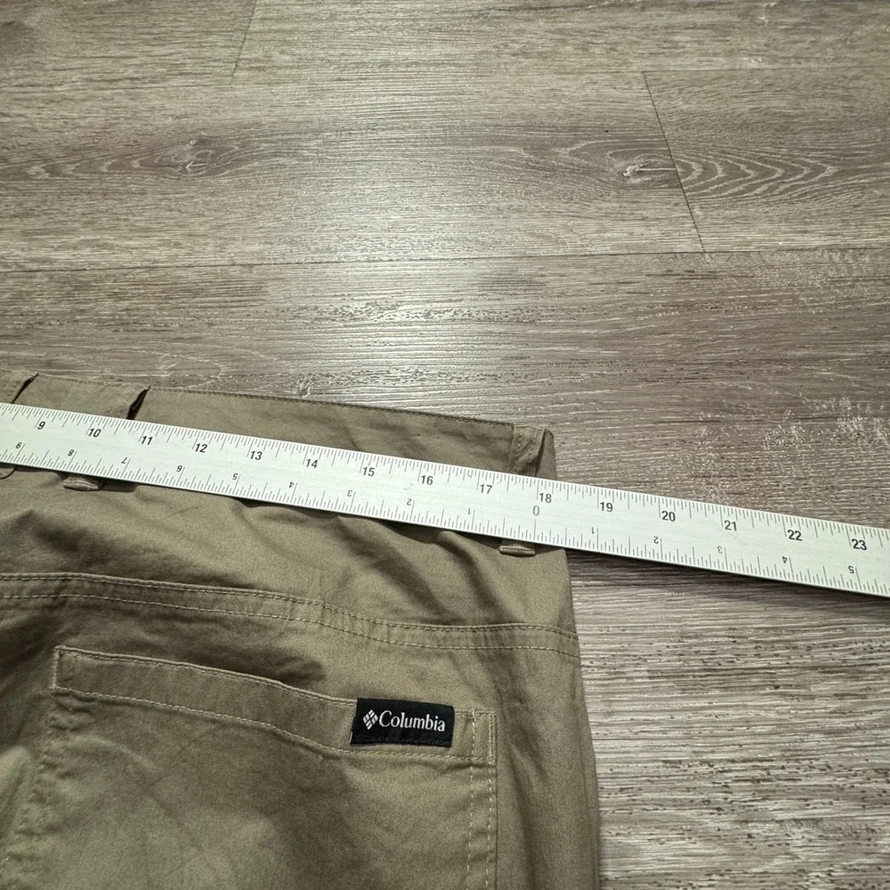Columbia Pants Men 34 Green Cotton Stretch Regular Fit Hiking Trail AM0449 36x30